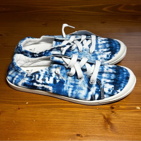 Time and Tru Women's Scrunch Back Slip On Sneakers Memory Foam Blue Tie Dye 9 - Picture 5 of 6